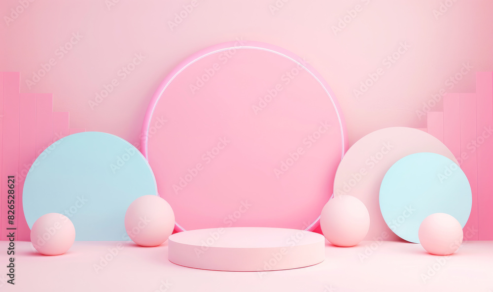 Abstract pink and blue geometric background. 3D render Abstract pink and blue geometric background. 3D render