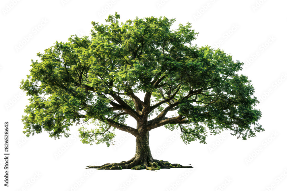 A large, green tree with sprawling branches stands tall. Its leaves are lush and vibrant, signifying life and growth. A large, green tree with sprawling branches stands tall. Its leaves are lush and vibrant, signifying life and growth.
