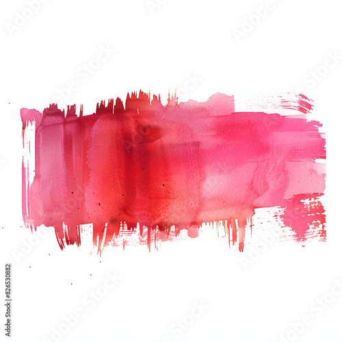 simple watercolor brush stoke in pink and red, long thin horizontal rectangle shaped photo