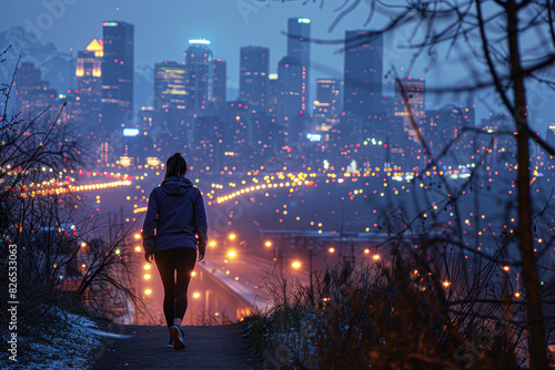 Urban Twilight Run A Jogger's Journey Through the City Lights