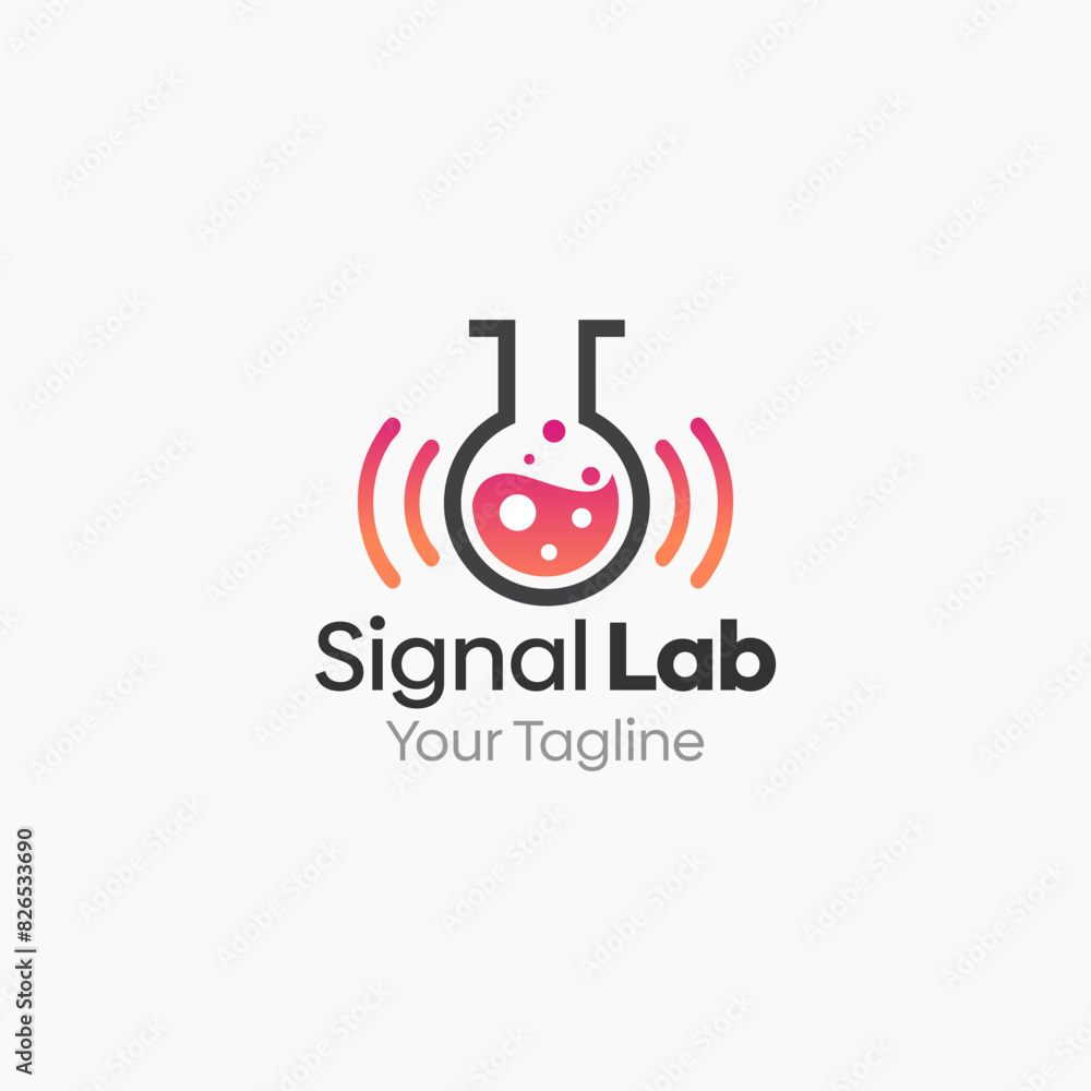 Illustration Vector Graphic Logo of Signal Labs. Merging Concepts of a Signal and Liquid Labs Shape. Good for business, startup, company logo Illustration Vector Graphic Logo of Signal Labs. Merging Concepts of a Signal and Liquid Labs Shape. Good for business, startup, company logo