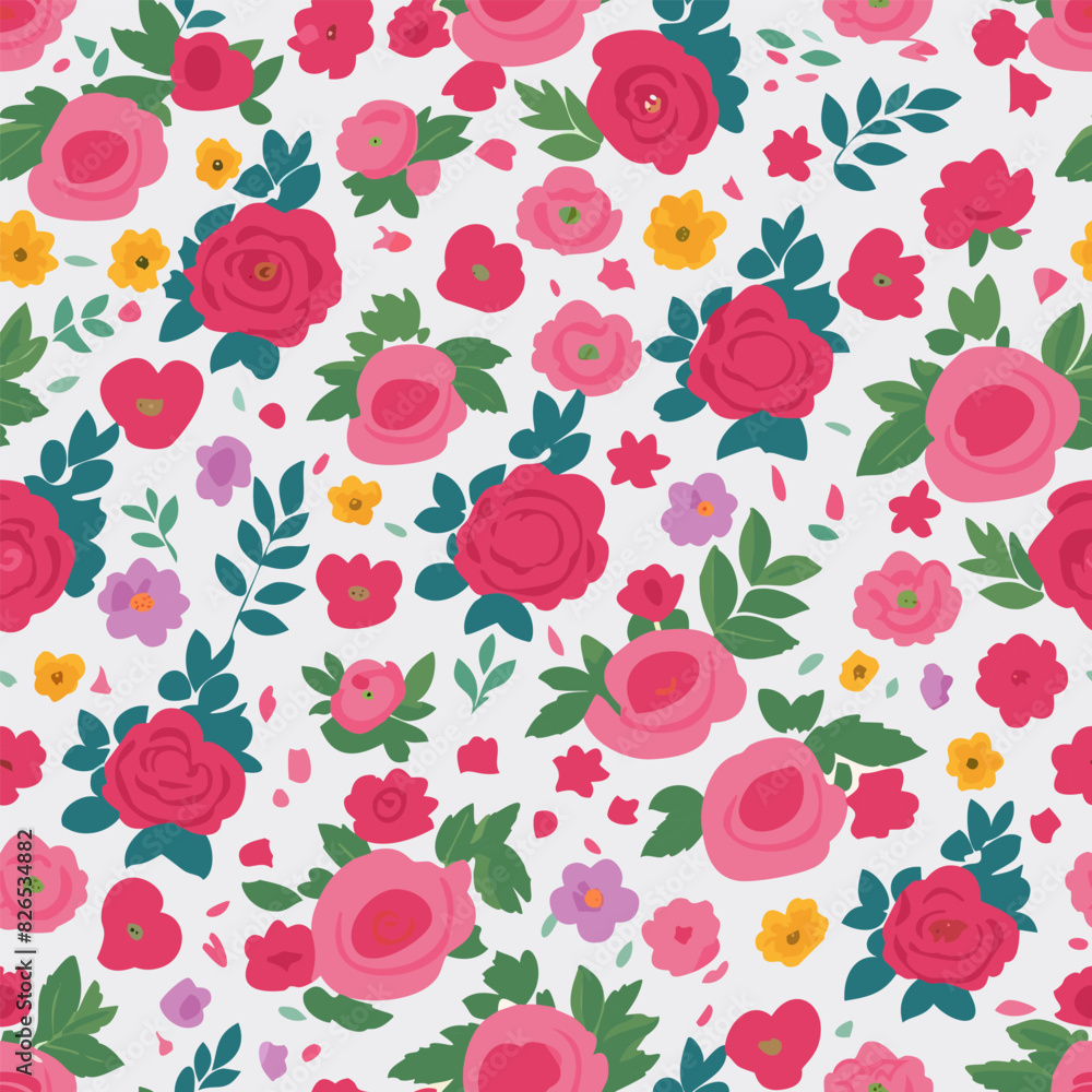 Flower pattern with leaves floral pattern Flower pattern with leaves floral pattern