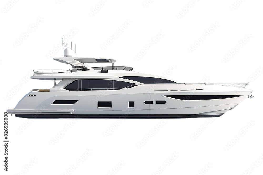 Luxury yacht on transparent with sleek design and modern look. Luxury yacht on transparent with sleek design and modern look.