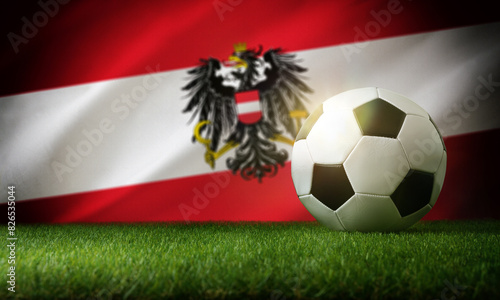 Austria national team background with ball and flag top