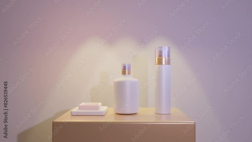Mockup de Produtos cosméticos sabonete, creme e garrafa spray Mockup de Produtos cosméticos sabonete, creme e garrafa spray