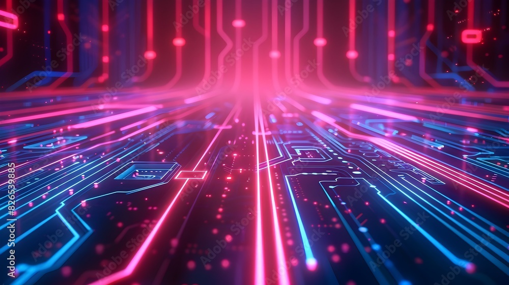 Vibrant Futuristic Neon Circuit Background for Innovative Tech Gadget Product Showcase Vibrant Futuristic Neon Circuit Background for Innovative Tech Gadget Product Showcase