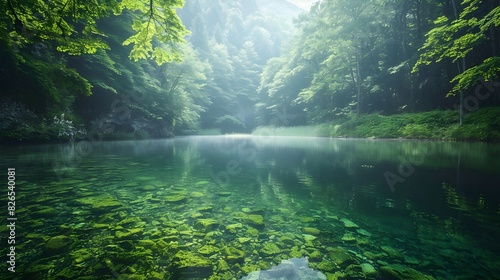 Wallpaper Mural Serene Lake Surrounded by Lush Greenery Promoting Environmental Conservation and Sustainable Living Torontodigital.ca