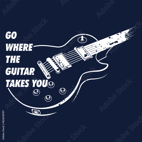 guitar t shirt design icon