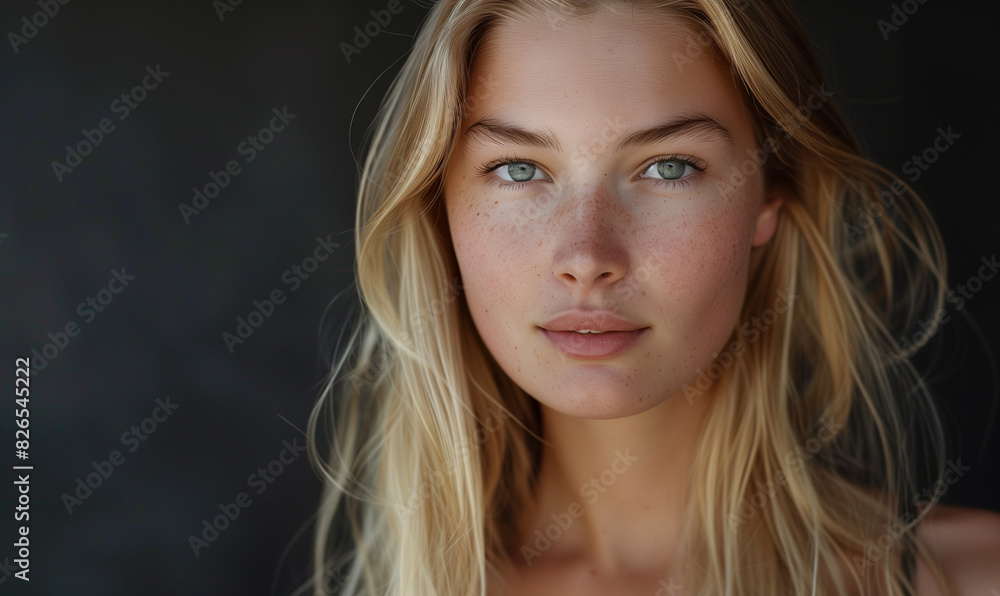 Young woman (student) portrait. Blond hair and blue eyes Young woman (student) portrait. Blond hair and blue eyes