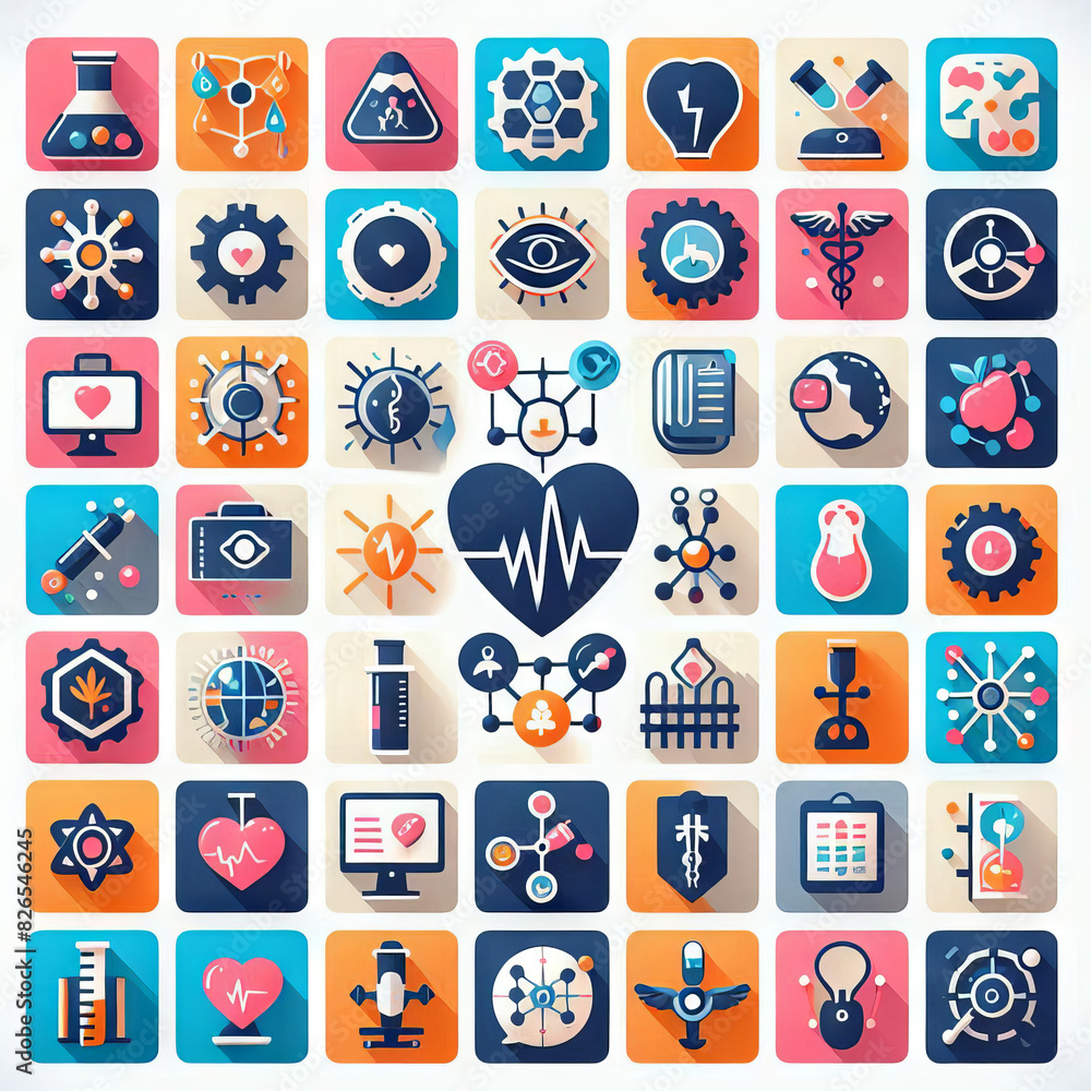 Obraz premium Healthcare flat glyph 2D infograms