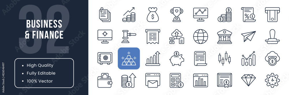 Set of High Quality Business and Finance Icons Set of High Quality Business and Finance Icons
