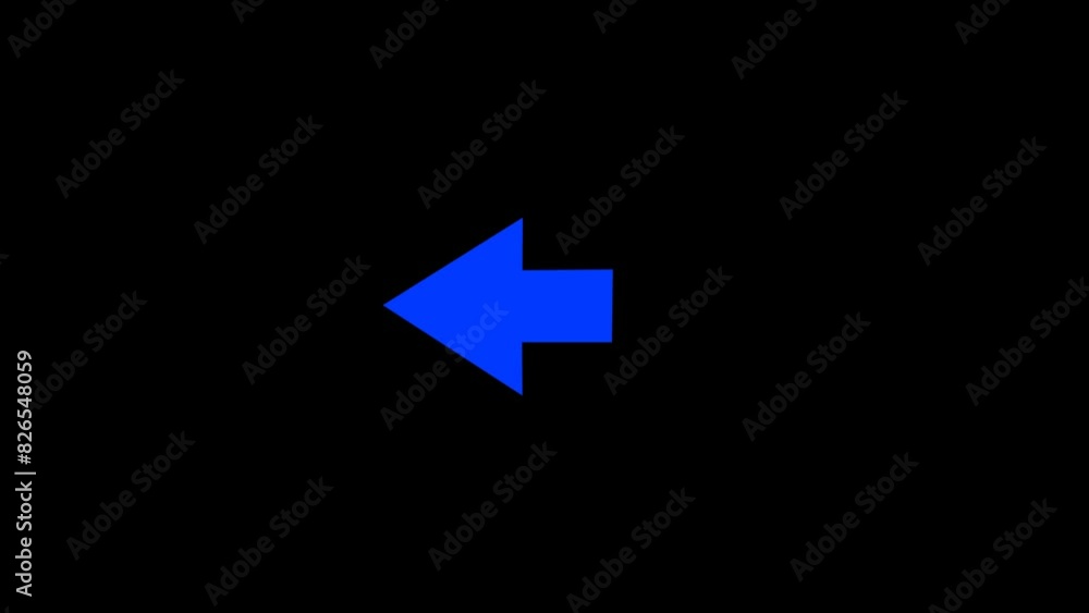 Repeating left arrow animation. animated video of left arrow moving on black background, alpha channel. 4k resolution Repeating left arrow animation. animated video of left arrow moving on black background, alpha channel. 4k resolution