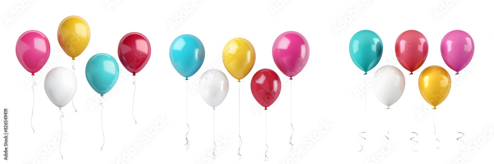 Colorful party balloons isolated on transparent background Colorful party balloons isolated on transparent background