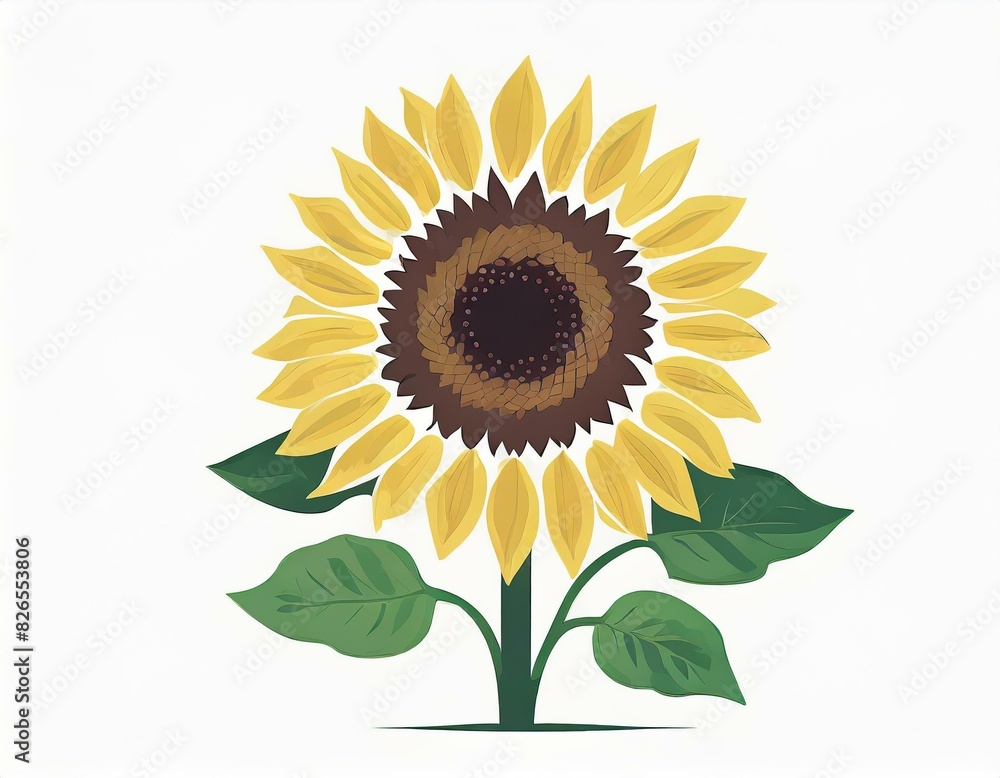 Obraz premium sunflower plant icon on white background, flower logo