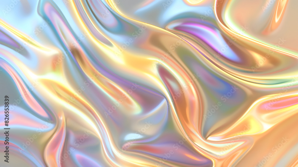 Liquid metal texture abstract background with soft neon colors - Wave design banner Liquid metal texture abstract background with soft neon colors - Wave design banner