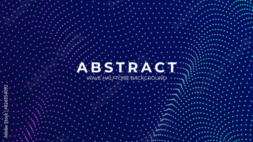 Abstract Gradient Wave Halftone Background