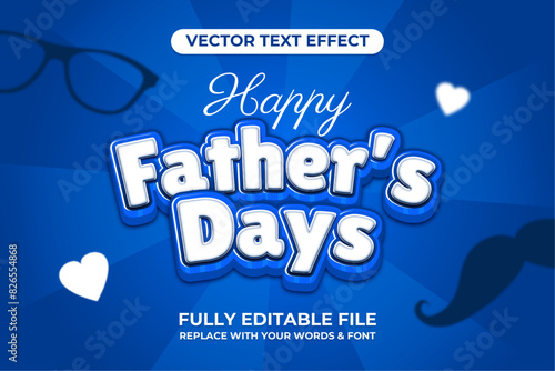 Father's Day Cartoon Vector Text Effect