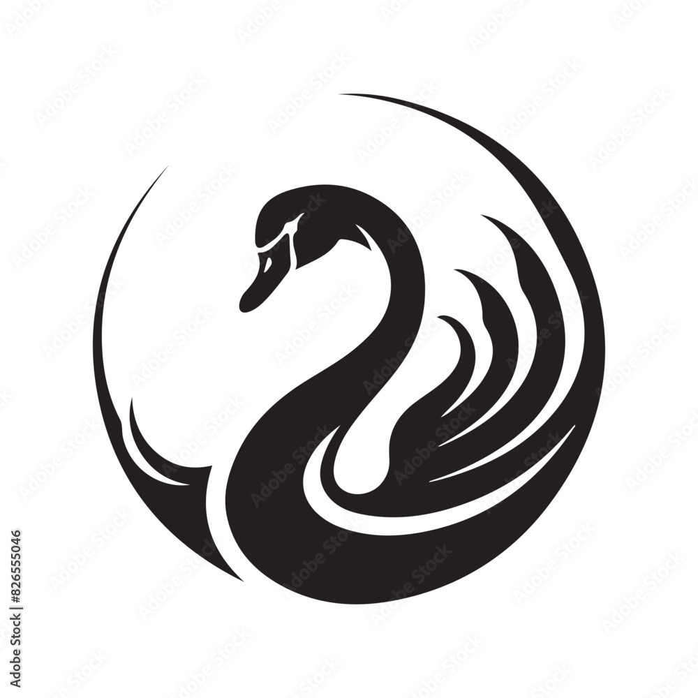 Swan logo Template vector illustration design on white background Swan logo Template vector illustration design on white background