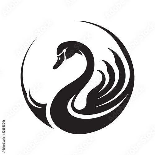 Swan logo Template vector illustration design on white background