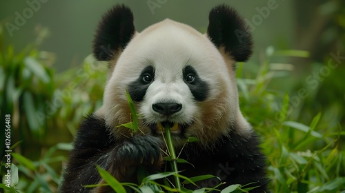 Giant Pandas Peaceful Bamboo Feast in a Secluded Forest