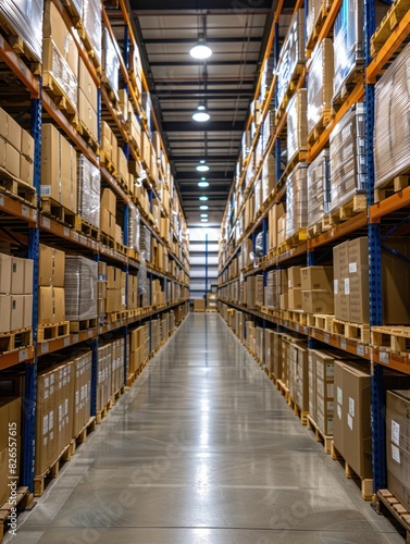 Wallpaper Mural A large warehouse filled with numerous stacked boxes Torontodigital.ca