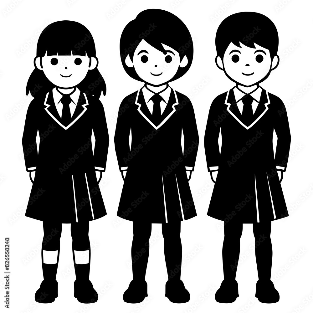 kids student in school uniform silhouettes on a white background. vector illustration
kids student in school uniform silhouettes on a white background. vector illustration