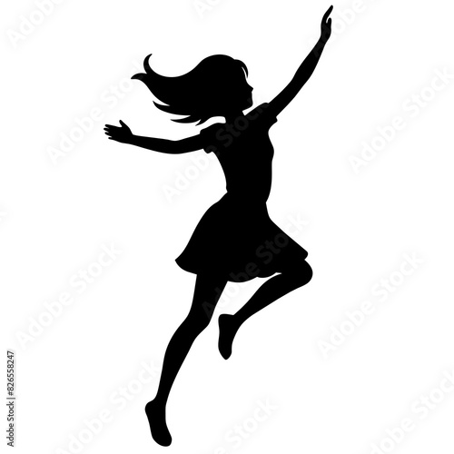silhouette of a girl jumping