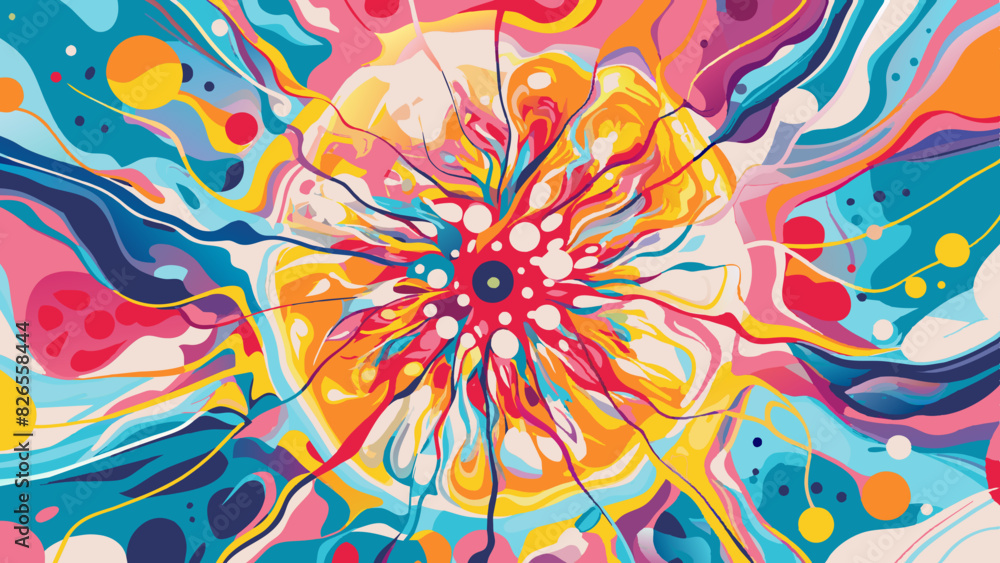 Vibrant Abstract Color Explosion in Fluid Art Style Vibrant Abstract Color Explosion in Fluid Art Style