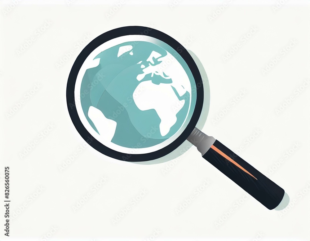 magnifying glass vector icon on white background, logo magnifying glass vector icon on white background, logo