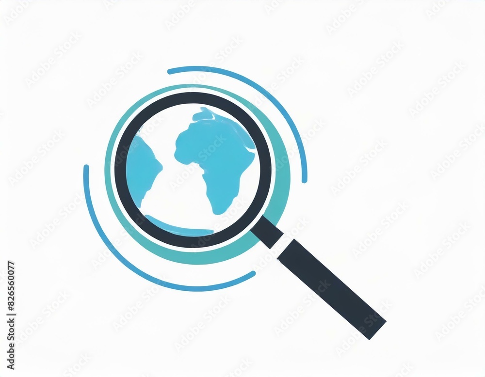 magnifying glass vector icon on white background, logo magnifying glass vector icon on white background, logo