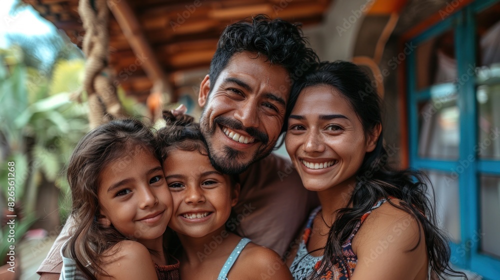 Family selfie at yard, smiling and happy Family selfie at yard, smiling and happy