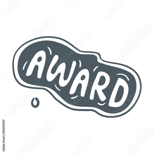 Hand drawn Award Vector Icon illustration isolated on white background