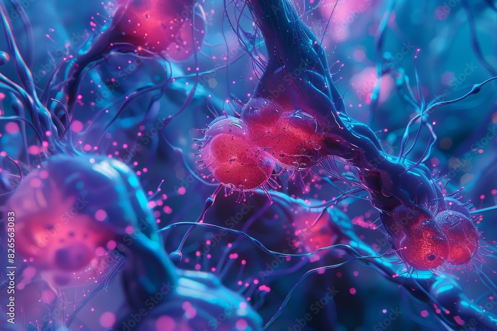 Fototapeta premium Transform scientific data into a mesmerizing digital aerial view Utilize CG 3D techniques to map intricate nodes and lines Bring research findings to life with photorealistic detai