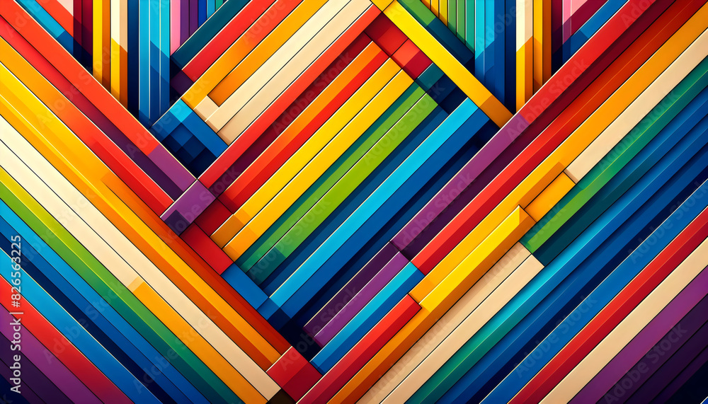 An abstract geometric background in rainbow colors associated with LGBT An abstract geometric background in rainbow colors associated with LGBT