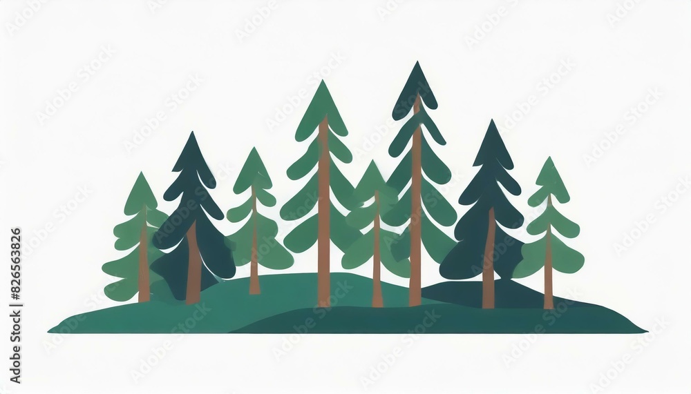 Fototapeta premium forest vector icon on white background, trees nature logo