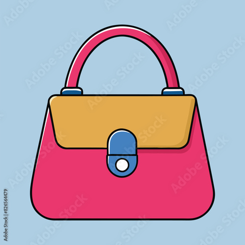 Lady Beautiful Purse or Bag vector illustration. Beauty fashion objects icon concept. New arrival women evening event purse vector design.