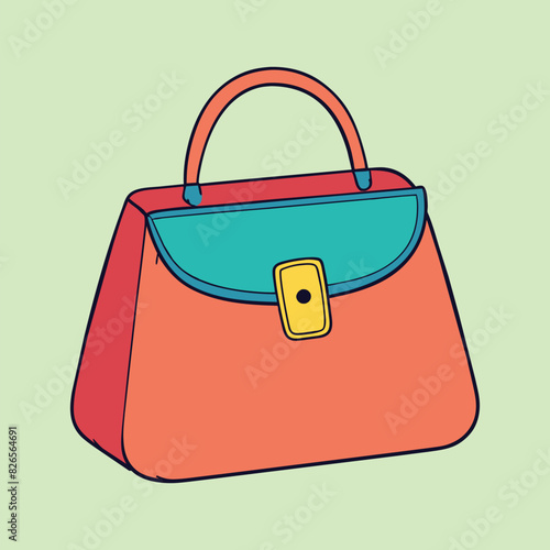 Lady Beautiful Purse or Bag vector illustration. Beauty fashion objects icon concept. New arrival women evening event purse vector design.