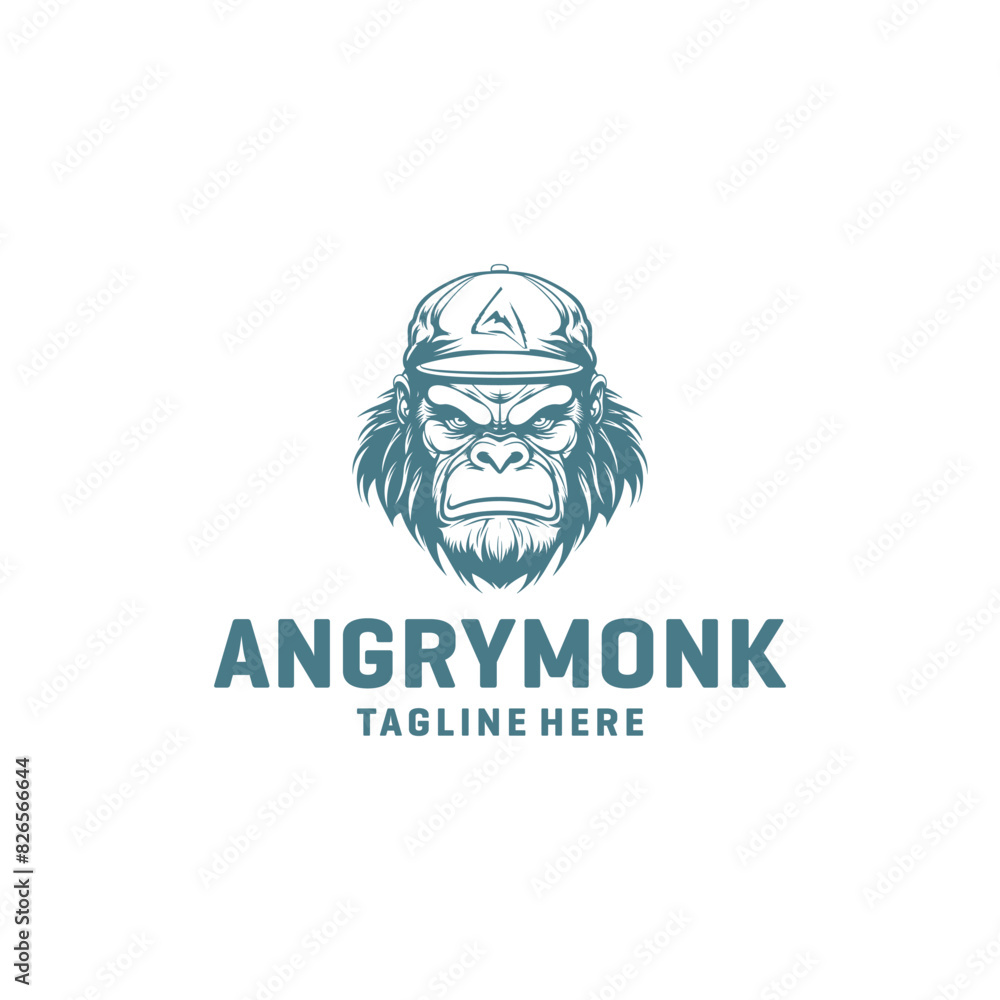 Angry monk logo vector illustration Angry monk logo vector illustration