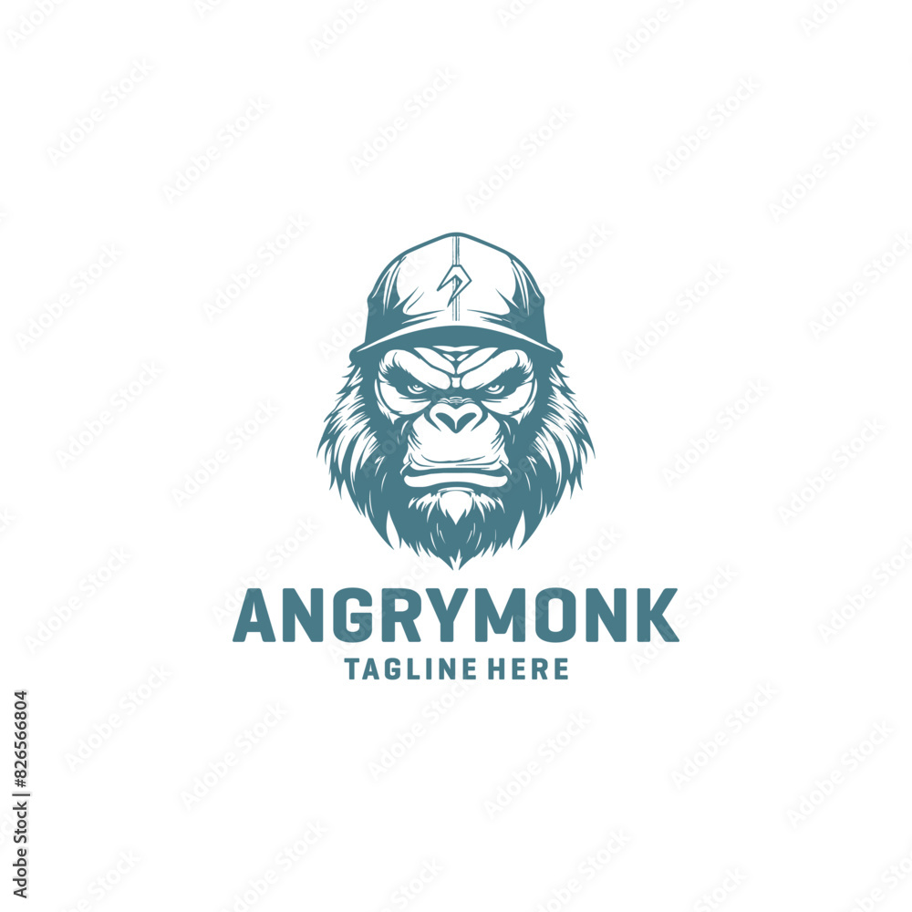 Angry monk logo vector illustration Angry monk logo vector illustration