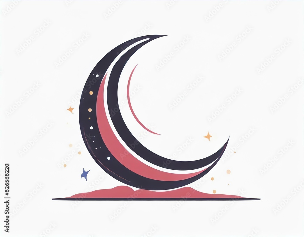 crescent moon vector icon on white background, logo, planet crescent moon vector icon on white background, logo, planet