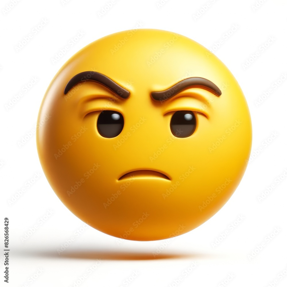 3D emoji with a focused look 3D emoji with a focused look
