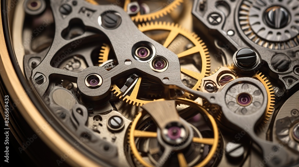 Close-up of a mechanical gears in swiss watch. Close-up of a mechanical gears in swiss watch.