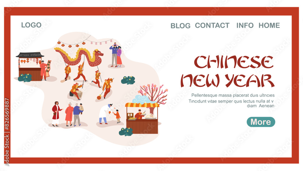 Chinese New Year Landing Page, web banner, background Chinese New Year Landing Page, web banner, background