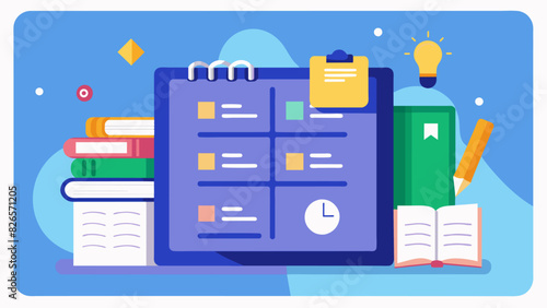 A digital study planner that adapts to individual learning styles and creates personalized study schedules based on students strengths and weaknesses.. Vector illustration
