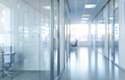Modern Business Workspace: Blurred Office Interior Background with Copy Space © JH