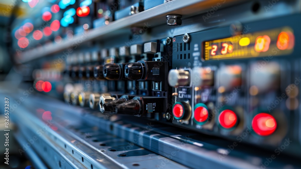 Programmable logic controller (PLC) in an automation system with detailed wiring and control panels in a modern industrial setting. Generative Ai. Programmable logic controller (PLC) in an automation system with detailed wiring and control panels in a modern industrial setting. Generative Ai.