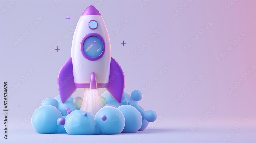 Vibrant launch of a stylized rocket blasting off from a colorful alien landscape, illuminated under a dreamy sky. Generative Ai Vibrant launch of a stylized rocket blasting off from a colorful alien landscape, illuminated under a dreamy sky. Generative Ai