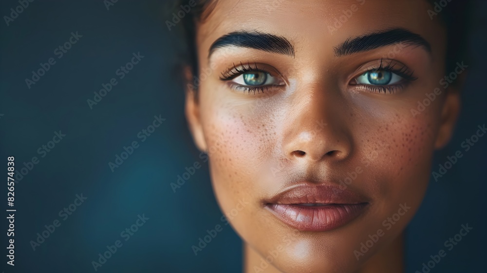 Serene and Determined Female Portrait Displaying Inner Strength and Focused Mindset Serene and Determined Female Portrait Displaying Inner Strength and Focused Mindset