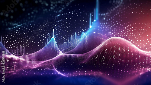 Futuristic digital backdround ideal for technological operations, neural networks, AI, data transmission and encryption, 