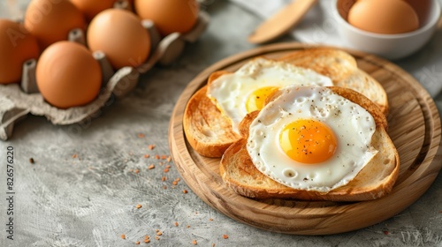 Wallpaper Mural National Egg Day with toast. copy space for text Torontodigital.ca